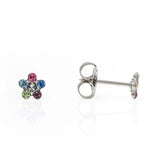 Studex System 75 Stainless Steel Daisy Crystal Rainbow Stud Earring