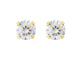 Adnohr System 75 24K Gold Plated Ear Piercing Studs with Cubic Zirconia 4MM