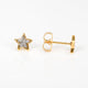 Studex System 75 Gold Plated Glitter Star Piercing Studs Clear Crystal