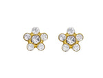 Studex System 75 24 Carat Gold Plated Daisy Crystal Rose Stud Earrings