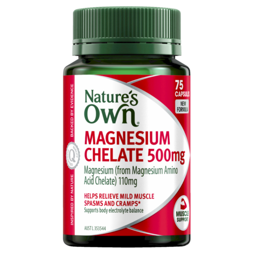 Natures Own Magnesium Chelate 500mg 75 Capsules