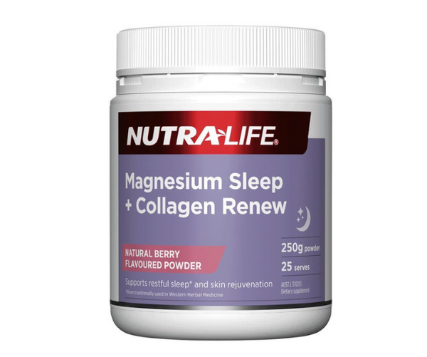 NUTRA-LIFE MAGNESIUM SLEEP AND COLLAGEN RENEW 250G