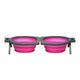 Loving Pets Bella Roma Travel Double Bowl for Pets Pink