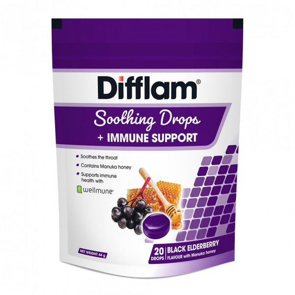 Difflam Soothing Drops + Immune Support Black Elderberry 20 Drops