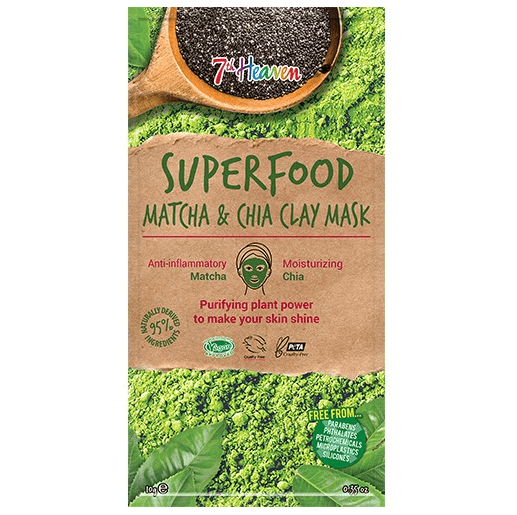 7th Heaven Super Food Matcha And Chia Clay Mask Green