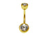 Pygmy Double Jewelled Crystal Belly Bar 10mm 14G 316L
