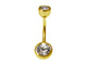 Pygmy Double Jewelled Crystal Belly Bar 10mm 14G 316L