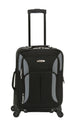Rockland Pasadena Softside Spinner Wheel Luggage Black Gray Carry On