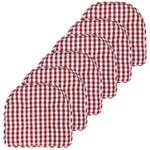 Sweet Home Collection Chair Cushion Memory Foam Pads Tufted Slip Non Skid Rubber Back U Shaped 17 x 16 cm 6 Pack Checkered Wine White