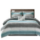 Madison Park Essentials Saben 9 Piece Comforter Set Bed in a Bag with Cotton Sheets Full Aqua 78 x 86 Inches