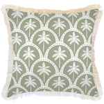 Escape to Paradise Cushion Cover Coastal Fringe Corfu Sage 60CM X 60CM
