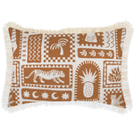 Escape to Paradise Cushion Cover Coastal Fringe Naxos Rust 35CM X 50CM