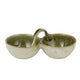 Urna Ceramic Double Bowl Olive 20 x 10 x 7.5CM