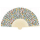 William Morris Bamboo Hand Fan Strawberry Thief Blue 21CM