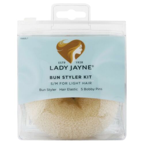 Lady Jayne Light Bun Styler Kit Small/medium Hair Elastics Five Bobby Pins