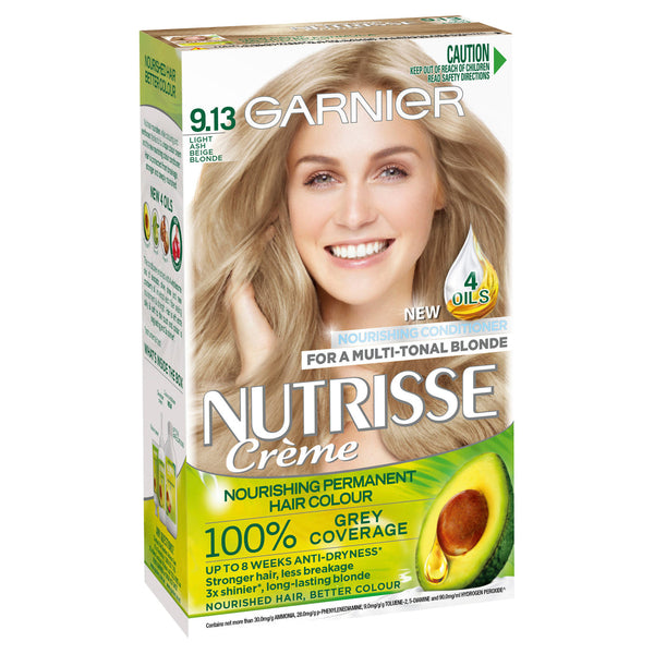 Garnier Nutrisse Permanent Hair Colour - 9.13 Natural Light Ash Blonde