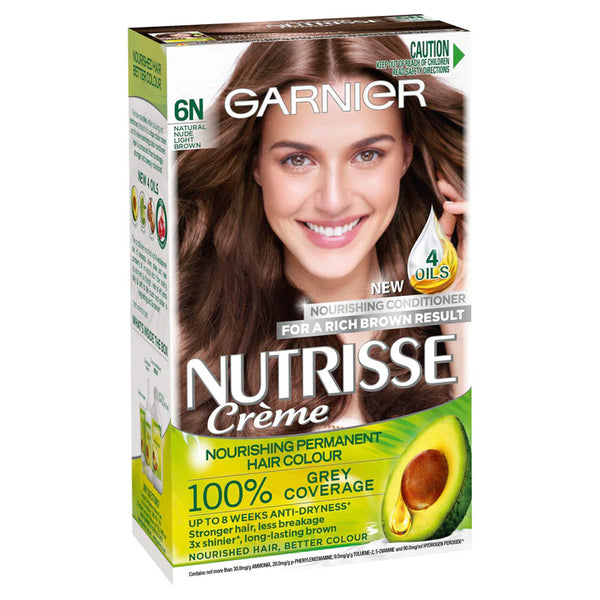 Garnier Nutrisse Permanent Hair Colour - 6N Nude Light Brown