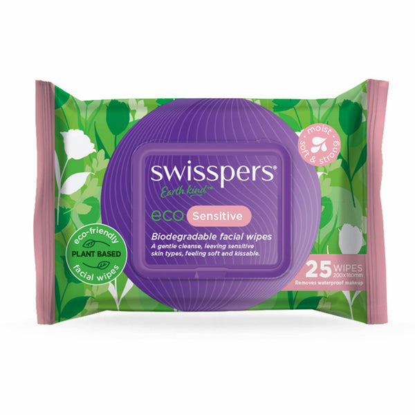 Swisspers Eco Facial Wipes Sensitive 25