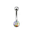 Rossan Belly Banana Barbell Stainless Steel Single Jewelled 10MM BJ1003.10