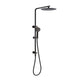 Ania Round Multifunction Sliding Shower Rail with Overhead Rain Shower