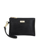 Serenade Leather Cosmo Vegan Flat Bag Swinger Handle CP02-1006 Black