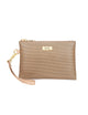 Serenade Leather Cosmo Vegan Flat Bag Swinger Handle Gold