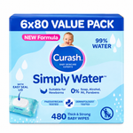 Curash Water Wipes 6X80 New formula