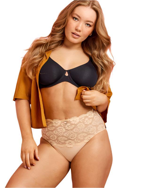 Kayser 465 Cotton & Lace Full Brief - Latte