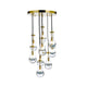 Rayne Collection - Round Cluster - W:50cm H:100cm- Brass Chandelier