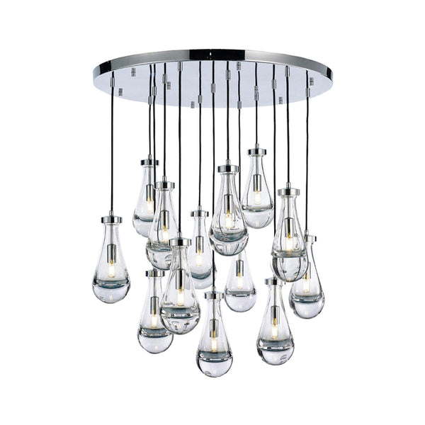 Rayne Collection - Round Cluster - W: 80cm H: 120cm - Chrome Chandelier