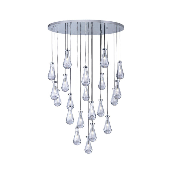 Rayne Collection - Round Cluster - W: 120cm H: 200cm - Chrome Chandelier