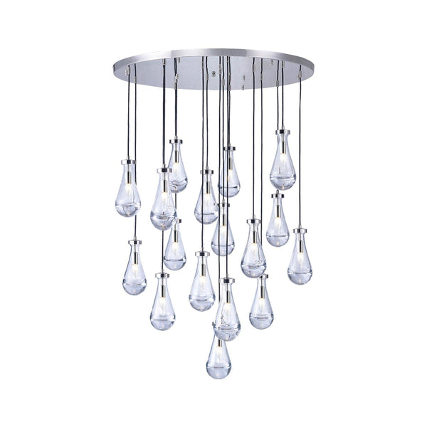 Rayne Collection - Round Cluster - W: 100cm H: 150cm - Polished Nickel Chandelier