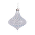 Pearl Blue Swirl Glass Tear Drop Christmas Bauble Ornament 10 x 11.5 cm