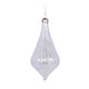 Pearl Blue Swirl Long Drop Christmas Bauble Ornament