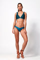 Duskii Oceane Tie Up Top Teal & Leopard Teal