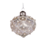 Mercury Scalloped Glass Drop Bauble Christmas Tree Ornament 14CM