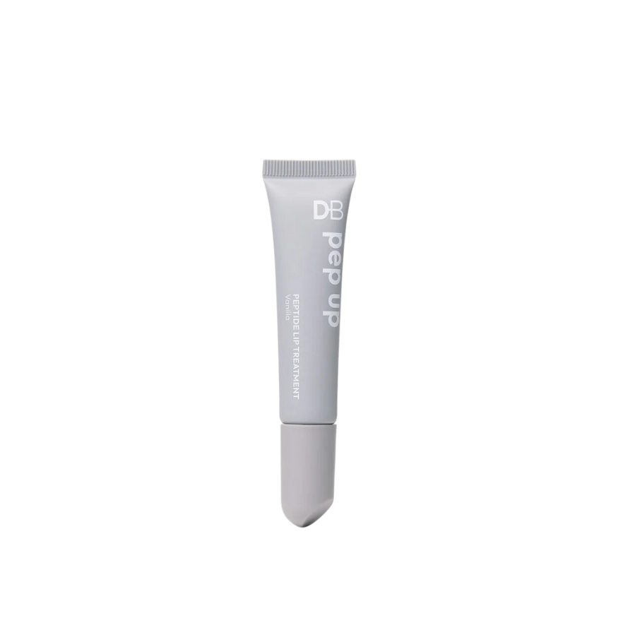 A tube of Designer Brands Pep Up Peptide Lip Treatment in vanilla color.