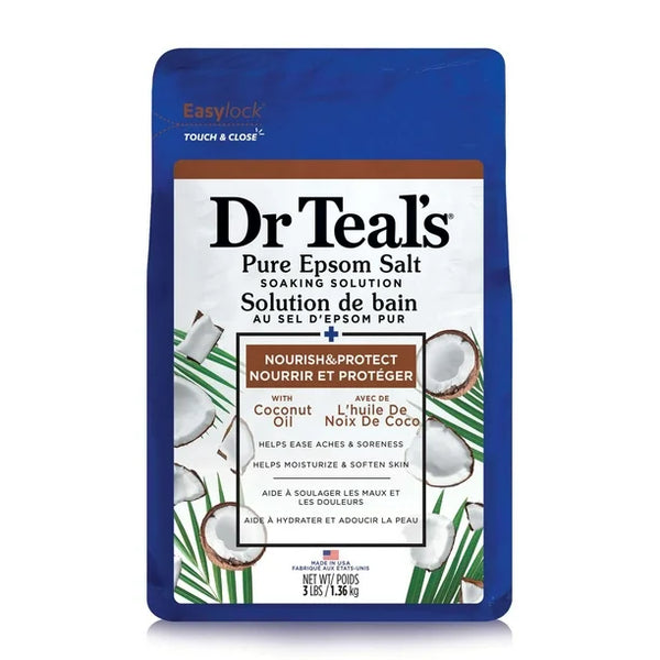 Dr Teal's Pure Epsom Salt Soak, Nourish & Protect with Coconut Oil 1.36kg