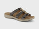 Homyped Dream Triple Slide Women's Wide Fit Comfort Sandals Dark Silver Gold Size 10
