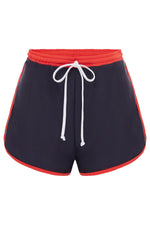 Duskii High Waist Surf Short Navy & Red