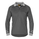 Eleven Workwear Aerocool L/S Polo Shirt Mid Charcoal Silver Grey