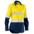 Eleven Workwear Women’s Aerocool Spliced Hivis Perforated 3M 'Hoop' Taped Shirt Yellow Navy