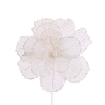Sheer Layered Camellia Flower Hair Claw Clip in Ivory 8CM
