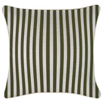 Escape to Paradise Cushion Cover With Piping Candy Stripe Eucalyptus 45CM X 45CM