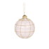 Holly and Ivy White Tartan Drop Glass Bauble Christmas Tree Ornament