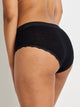 Kayser Modal Micro Rib with Lace Trim Mid Brief - Black