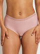 Kayser Modal Micro Rib with Lace Trim Mid Brief - Blush