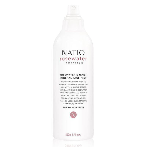 Natio Rosewater Drench Mineral Face Mist 200Ml