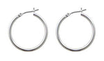 Rossan Fe4305 Plain Hoop Earrings 25MM