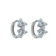 Rossan Sterling Silver Huggy Earrings with Clear Cubic Zirconia 10MM